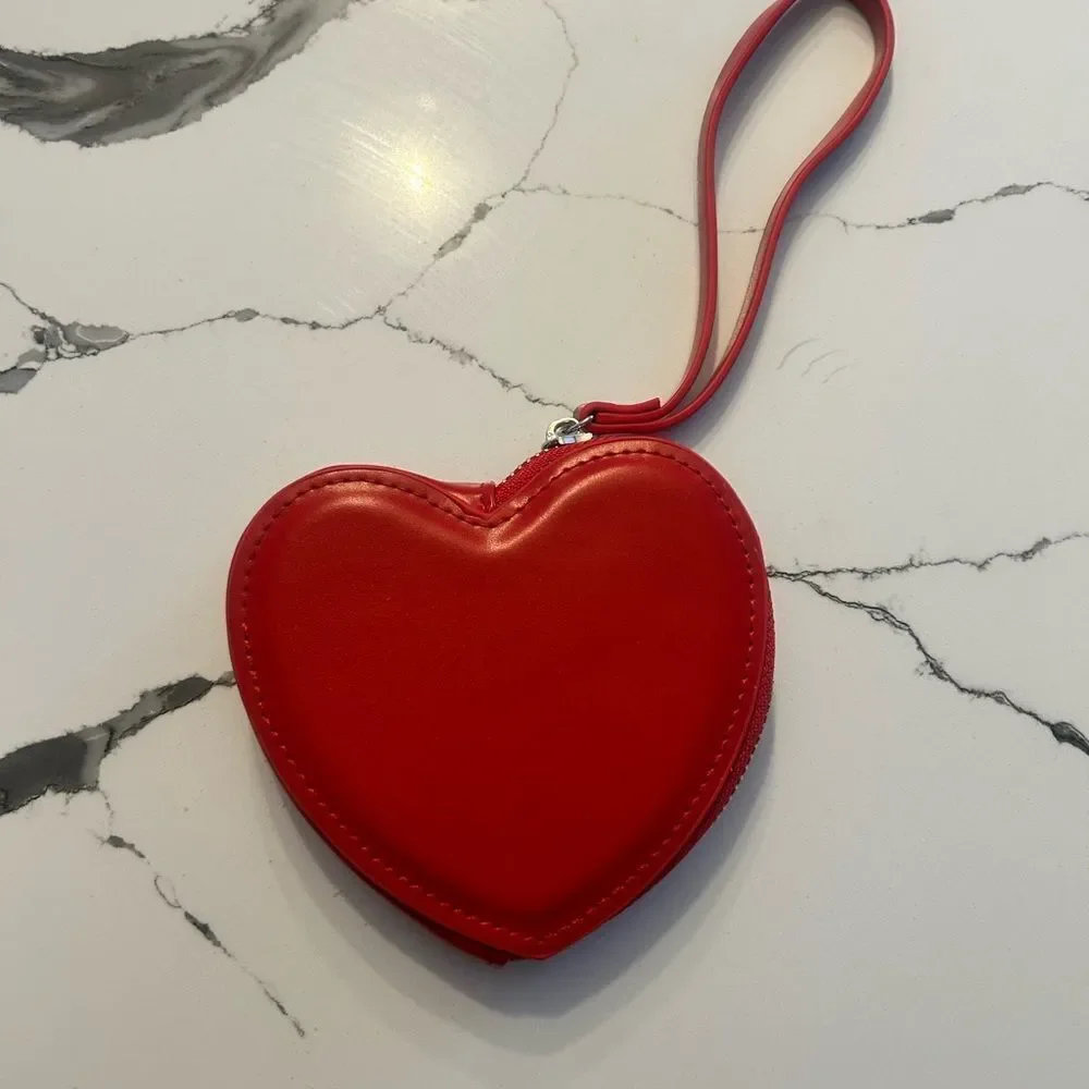Heart-Shaped Red Wristlet